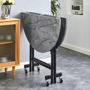 r^饭桌餐桌圆形家用实木10人15人折叠桌桌子可吃饭大圆桌面折叠圆