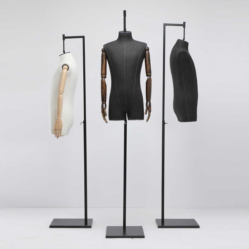 高档服装店橱窗吊挂模特道具女装半身人台展示架全身男装模特架子