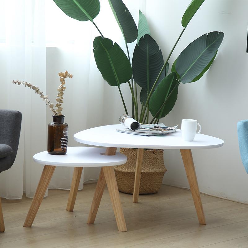 直销密度板现代简约实木茶几组合套创意沙发角几边几三角几