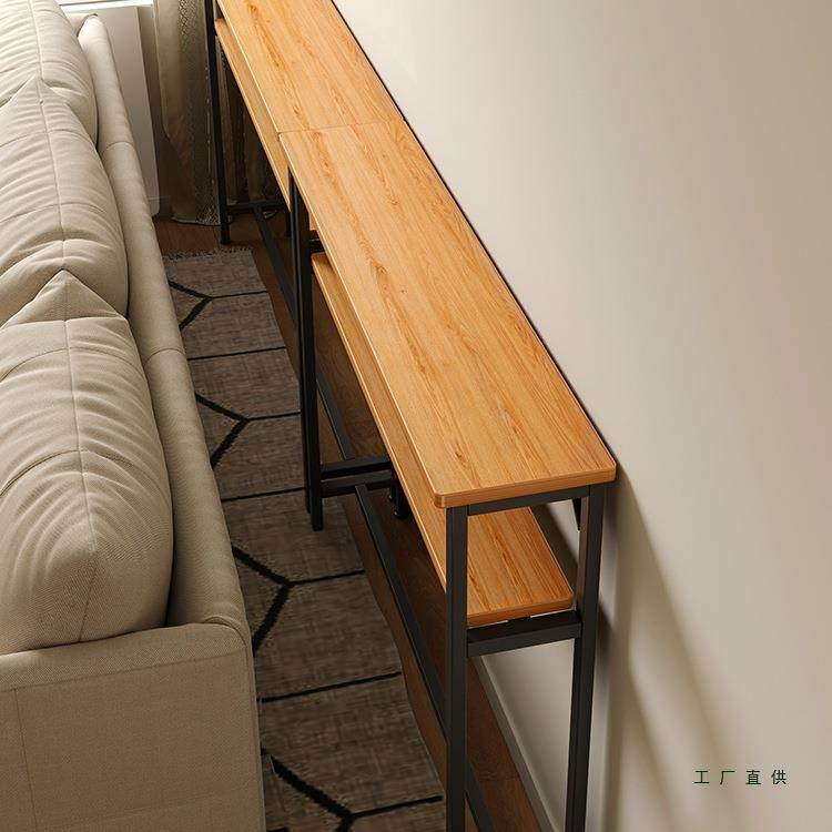 床边窄桌子窄夹缝长条桌靠墙床尾桌沙发后置物架靠背柜缝隙置物柜