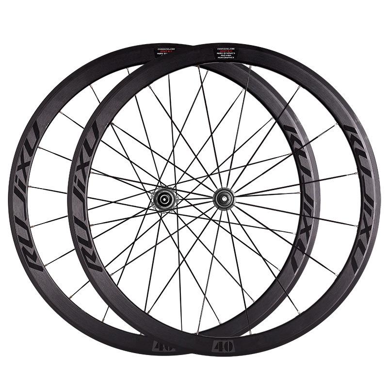 RUJIXU700c40MM框高直拉破风辐条公路自行车轮组16/21孔