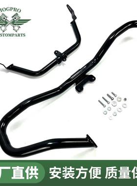 哈雷大道滑翔公路滑翔CVO路王电镀色黑色前保护杠车身防摔杠