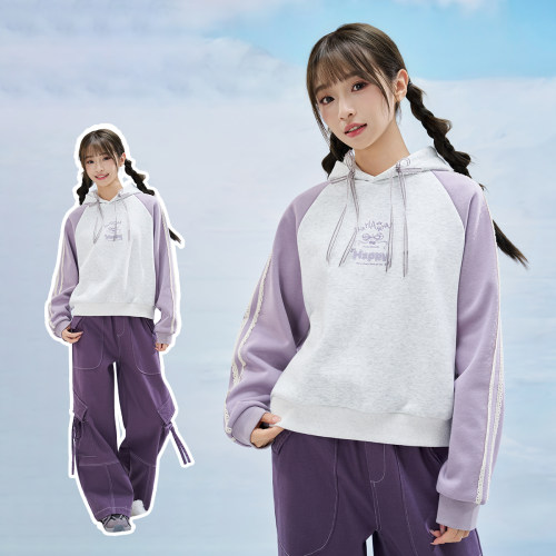 元气假日冬款女童加绒加厚卫衣