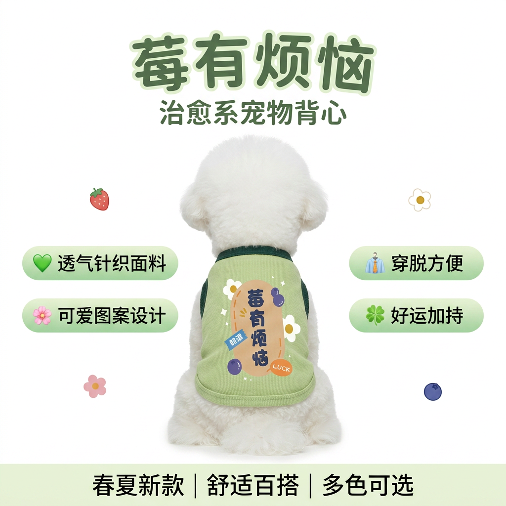 春夏薄款猫狗针织马甲透气治愈