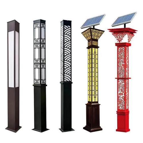 景区景观灯太阳能庭院路灯家方形园林花园不锈钢别墅led路灯