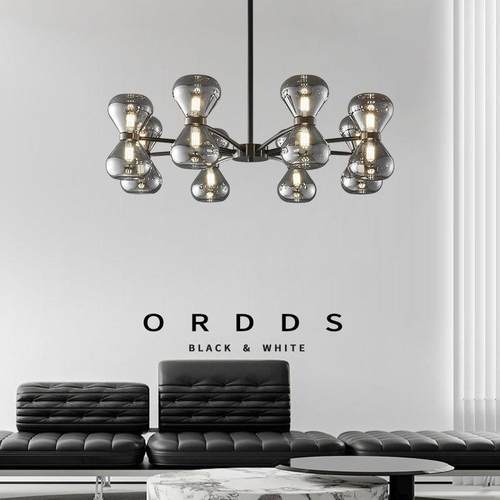 全铜客厅吊灯意式简约大气创意样板房卧室灯现代极简别墅餐厅吊灯