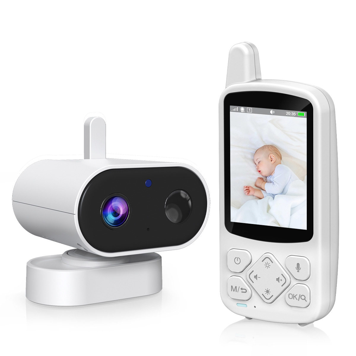 2.8寸婴儿监视器内置2000毫安电池宝宝看护器babymonitorABM800