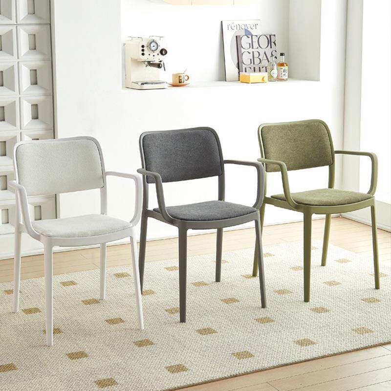 北欧简约软包布艺餐椅靠背椅书桌电脑凳子家用现代休闲可叠放椅子