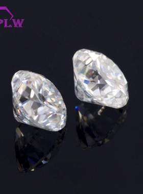 白色圆形老欧切莫桑石裸石 1-4CT莫桑钻DEF色圆形莫桑裸石