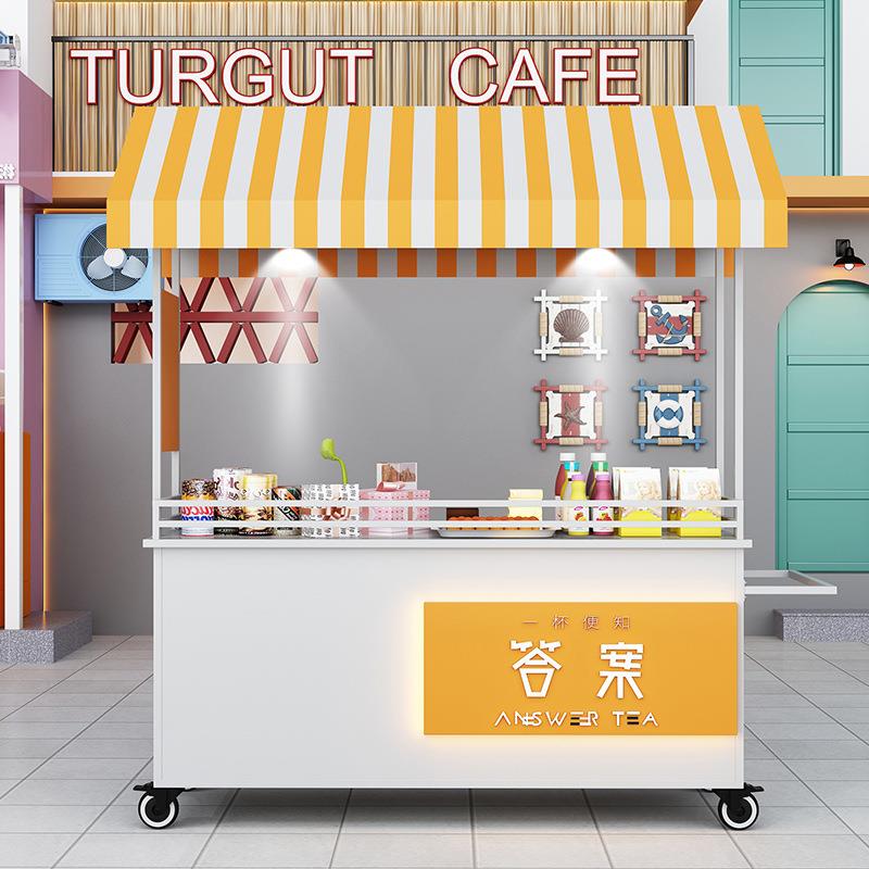 欧式移动铁艺花车夜市摆摊车市集摆摊架广场摊位车网红推车促销架