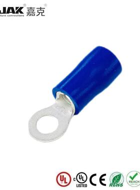 RV2-3紫铜冷压端子螺口M3绝缘套圆形端头JAKO型裸端子有认证KST