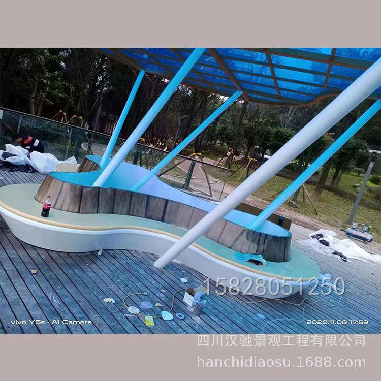 大件玻钢树脂树池摆件户外景观小品摆件弧形圆形工艺品摆件