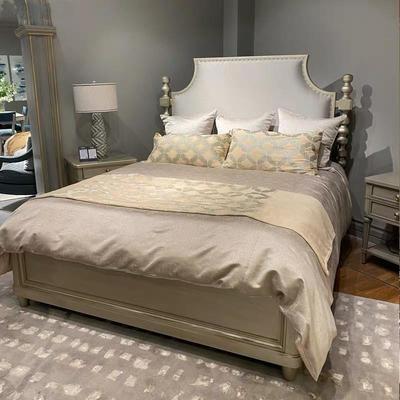 美克art实木床莫里印象柱子床1.8米现代婚床美式轻奢主卧双人大床