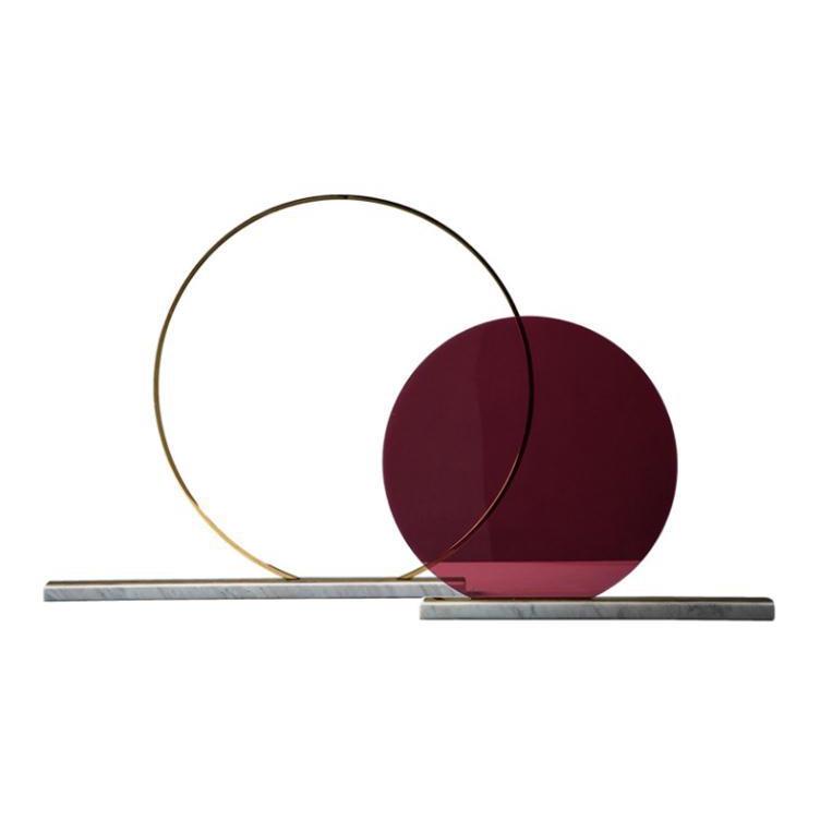 创意几何摆件造型现代风格摆件轻奢样板房摆件大理石圆圈摆饰品