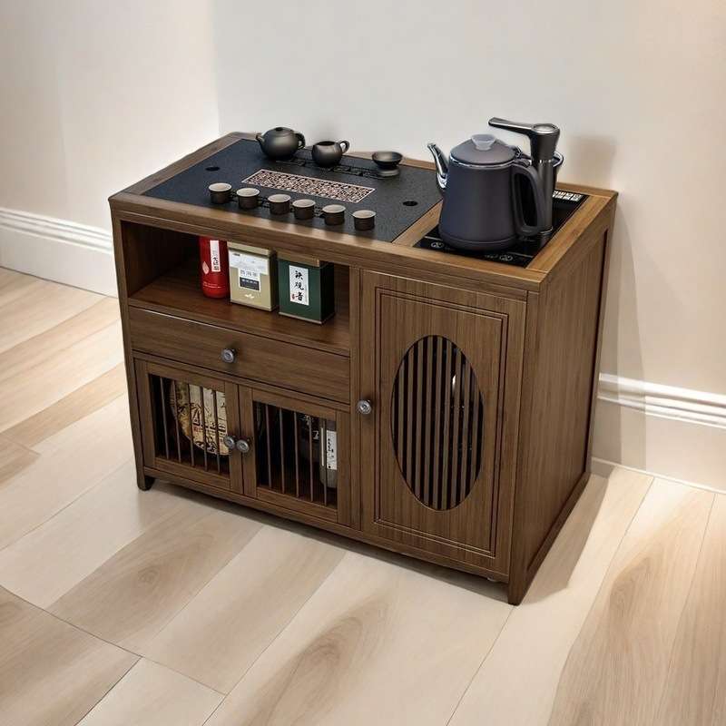移动茶桌茶台家用实木小茶车客厅泡茶几茶具套装全自动烧水壶一体