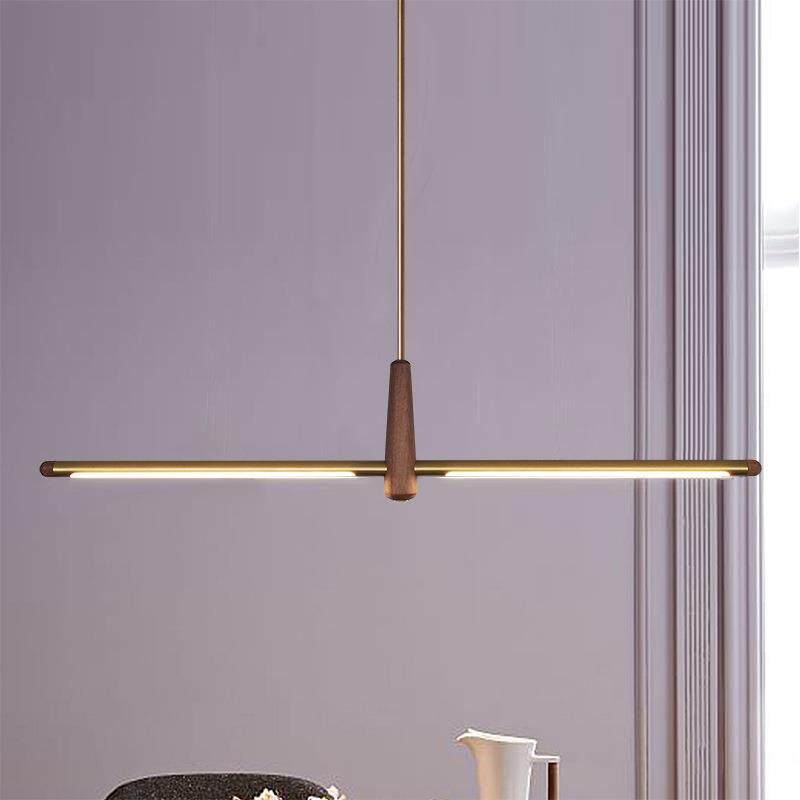 设计师款餐厅吊灯北欧轻奢极简书房办公室简约创意餐桌led长条灯