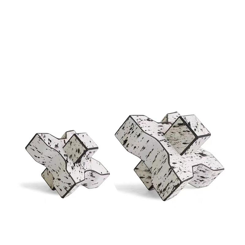 现代简约创意树脂不规则几何摆件样板房售楼处桌面软装饰品工艺品