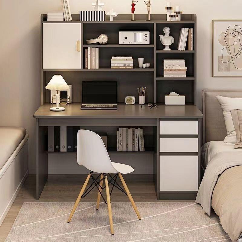 电脑桌书桌成人学习儿童书架一体桌办公简约现代卧室写字桌可收纳