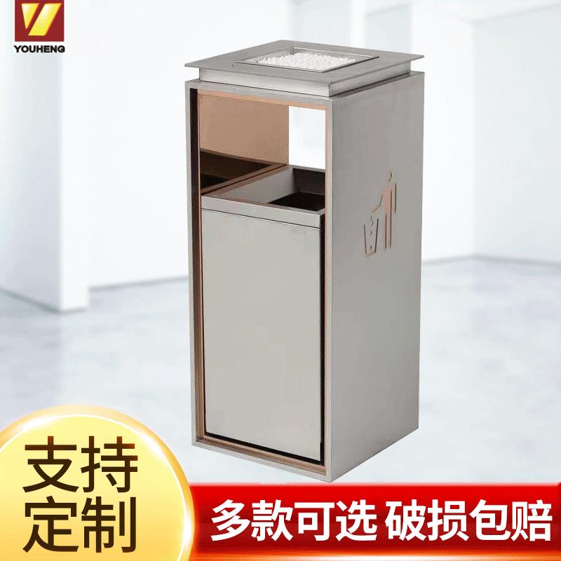 家用方形黑金垃圾桶室内分类玫瑰金收纳桶户外不锈钢垃圾桶