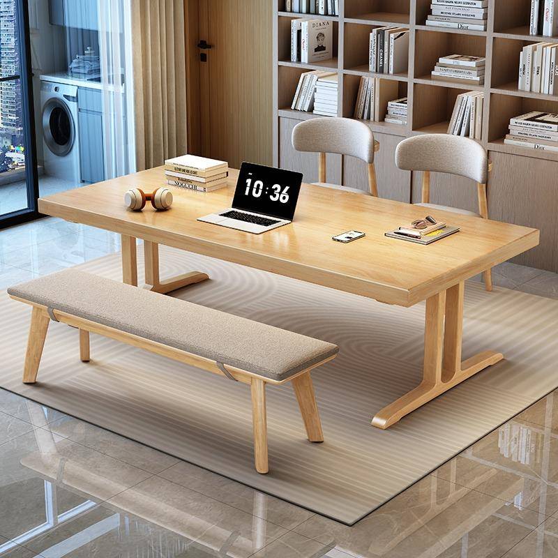 实木大板书桌加厚写字桌家用客厅书房电脑桌大长桌子办公桌工作台