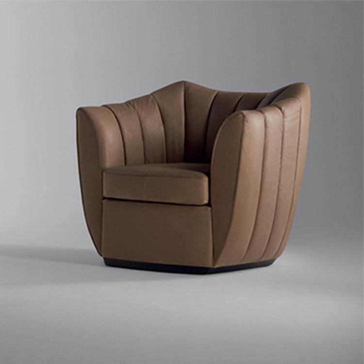 简约舒适复古造型单人休闲椅会客椅售楼处接待沙发椅