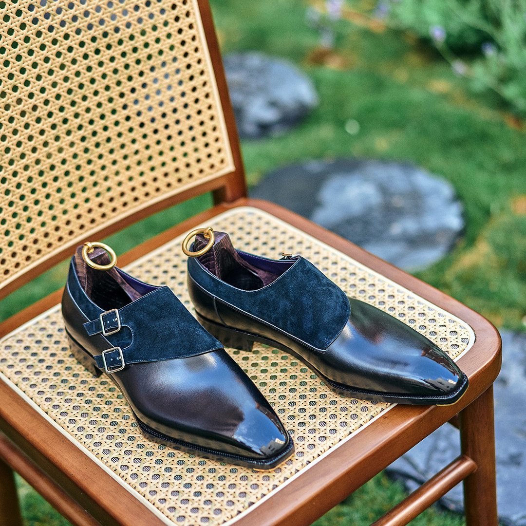 北町秋冬款【两仪】双扣孟克博物馆小牛皮手缝沿条真皮JR底百搭,流行男鞋,正装皮鞋,淘宝优惠券,粉丝福利购,淘宝优惠卷