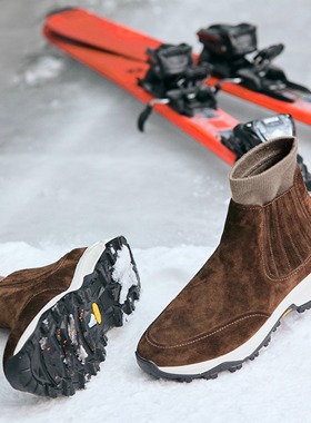 北町2025冬季新款雪杉Apres-ski休闲切尔西靴百搭舒适羊毛内里