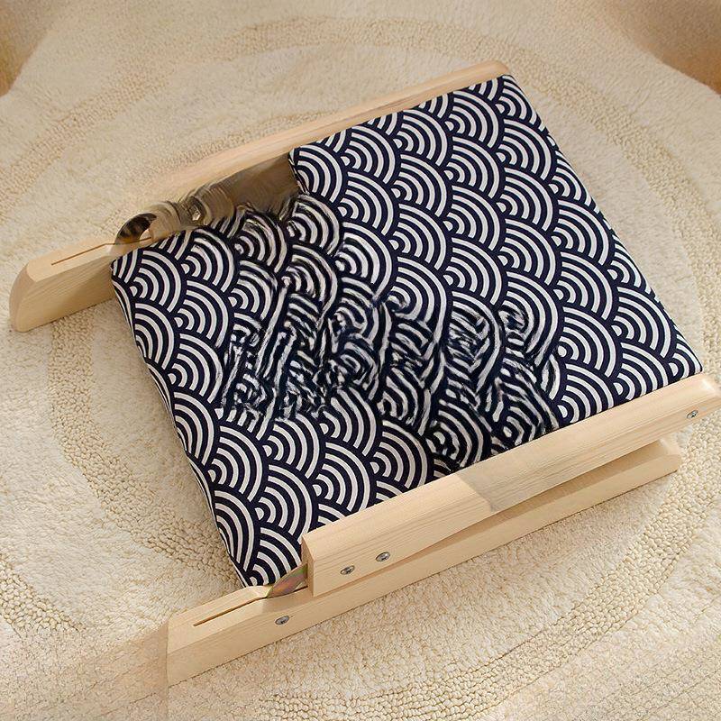 日式榻榻米椅子坐垫实木凳靠背折叠椅无腿懒人宿舍床上座椅和室椅