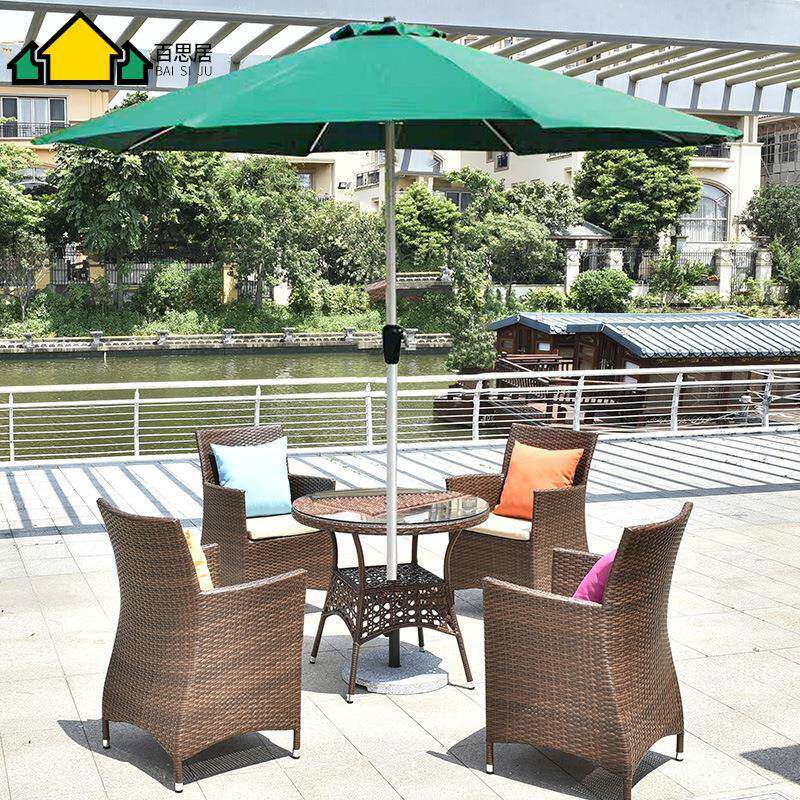 酒店餐厅PE藤椅餐桌组合庭院休闲家具套件直销藤艺桌椅