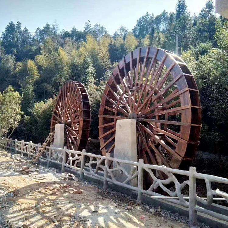 庭院风车水车花园仿古建筑木质水车公园供应户外景观水车