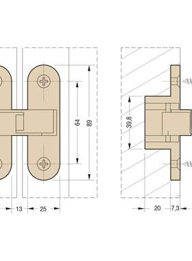 意大利进口CEAM不锈钢隐藏合页隐形暗合页折叠门隐形门十字铰链