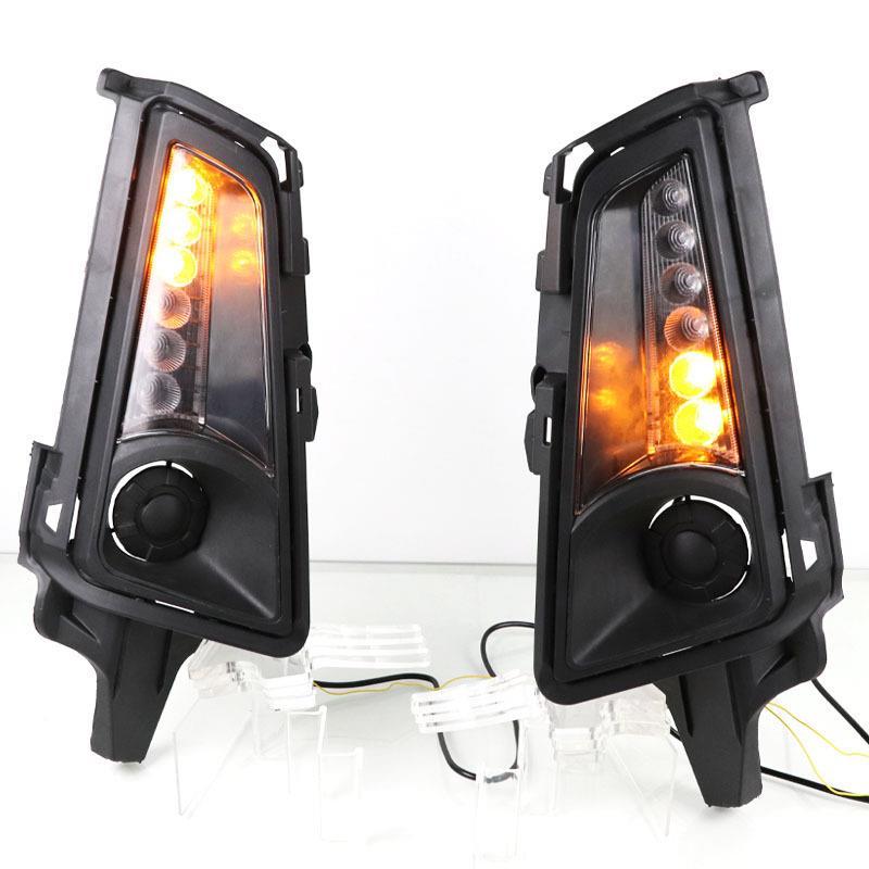 适用于19年丰田海狮流光转向双色日行灯LED日间行车灯专车专用