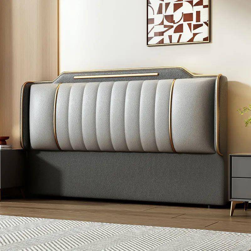 2024猫爪落地实木超薄简约现代轻奢床头背板新款软包靠背单买