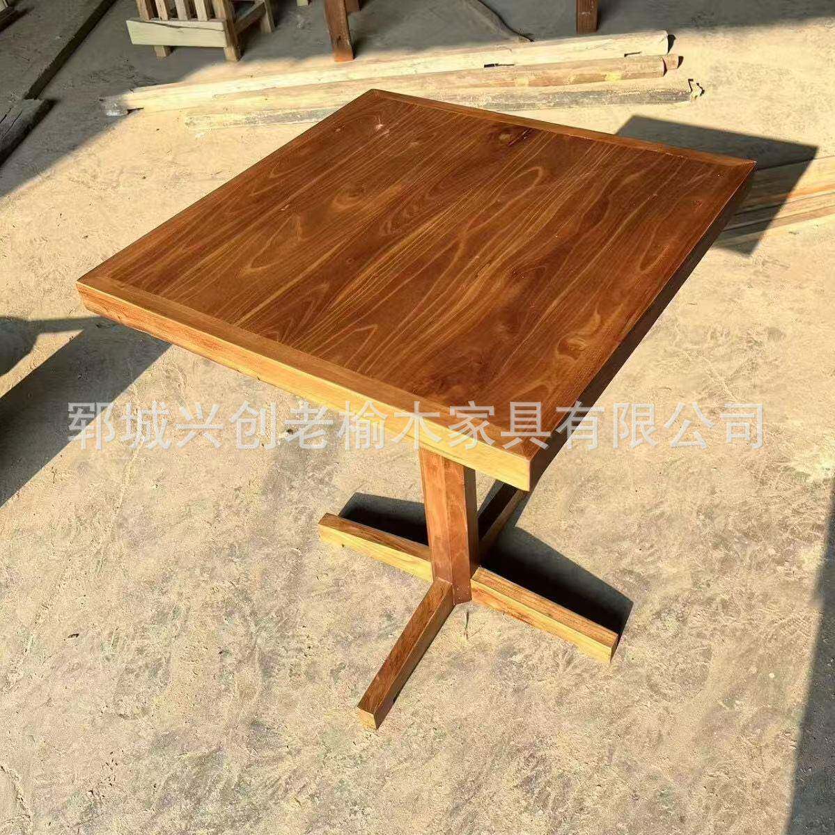复古实木方桌方形阳台小茶桌新中式实木泡茶桌家用餐桌民宿餐桌