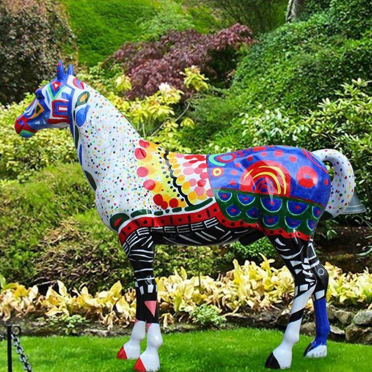 仿真马摆件户外大型马玻璃钢雕塑景区动物树脂庭院景观公园林装饰