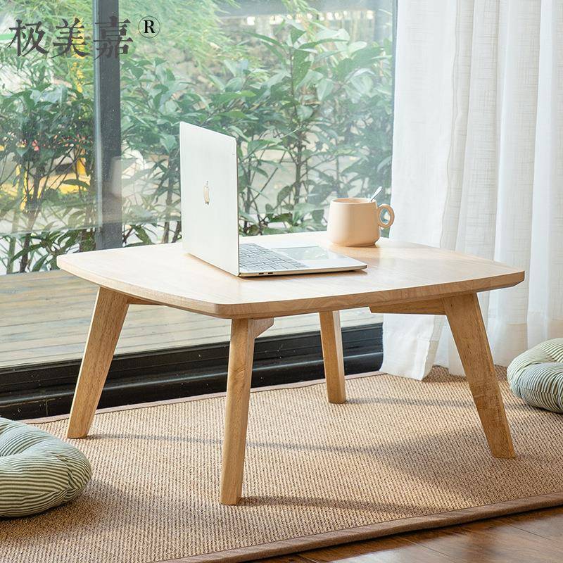 日式榻榻米茶桌小方桌安装迷你家用坐垫折叠小茶几休闲茶室学习桌