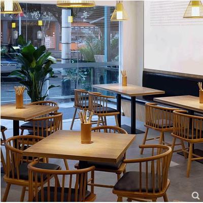 实木茶餐厅饭店卡座沙发餐饮面馆食堂小吃日料店快餐店餐桌椅组合