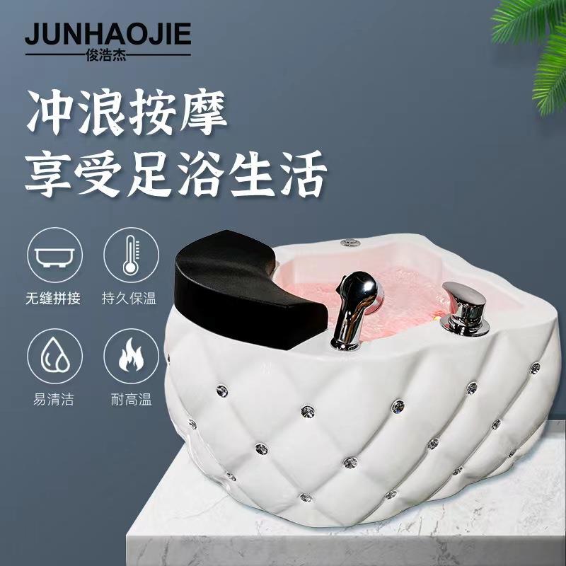 无缝对接商用洗脚盆按摩冲浪足浴盆美甲盆足疗盆亚克力沐足盆