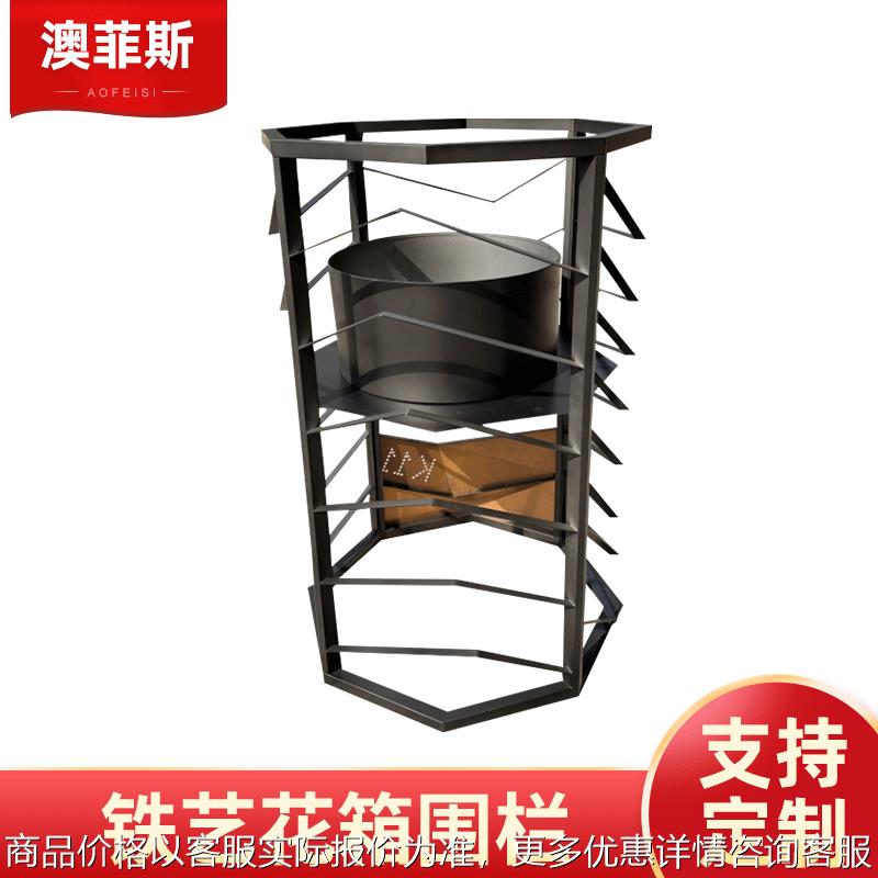 欧式免安装多层花架置物架 铁艺花箱围栏 不锈钢景观工程