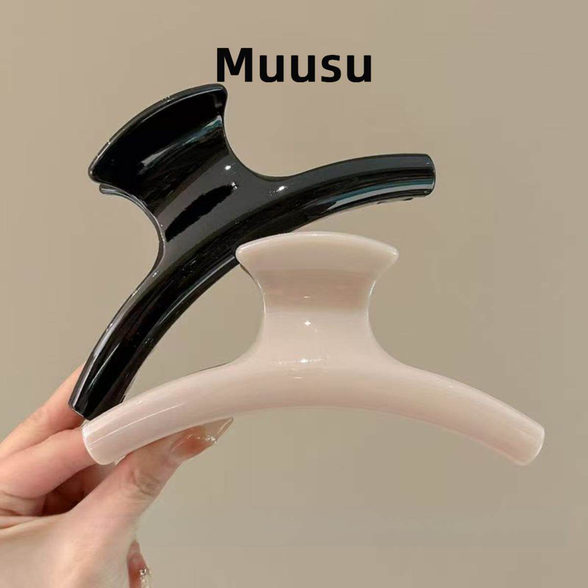 【Muusu】新款大号鲨鱼夹气质百搭后脑勺弧形发夹简约头饰