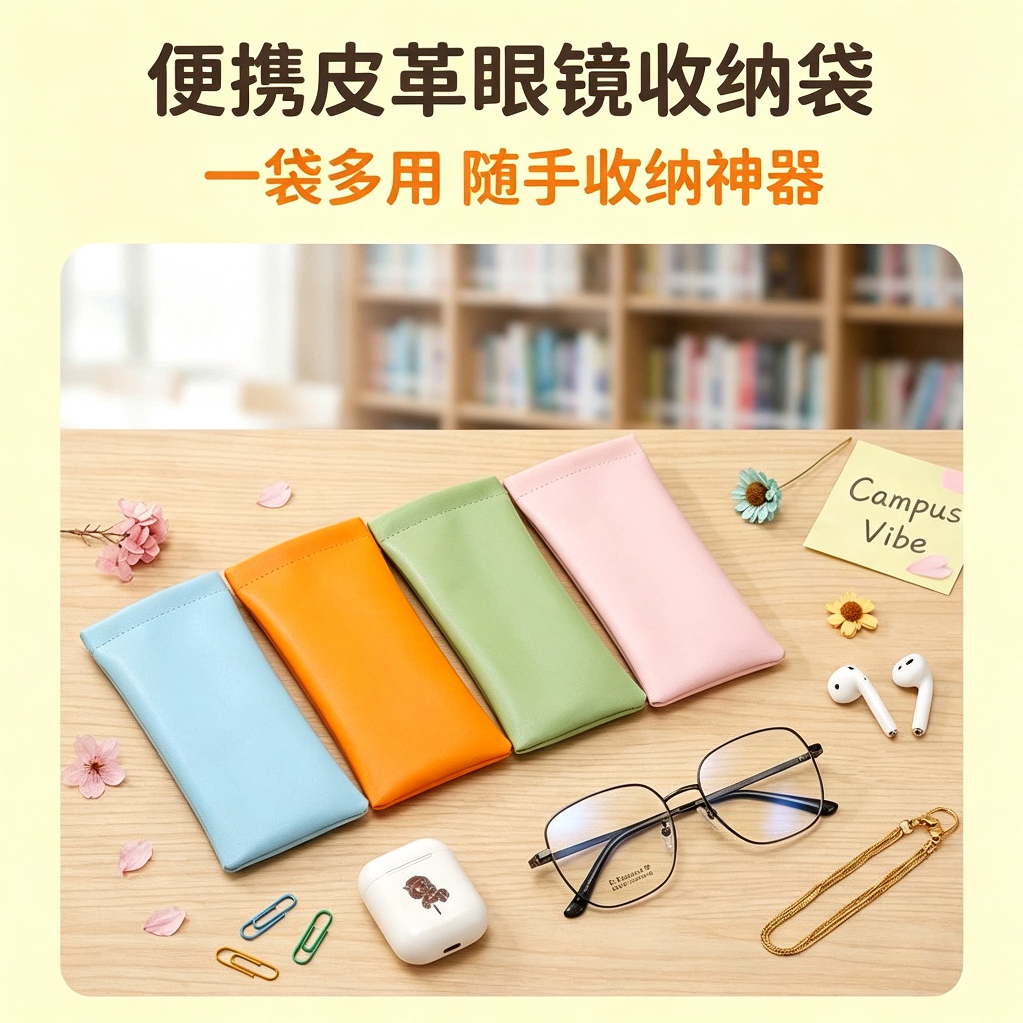 皮革便携多用眼镜收纳袋
