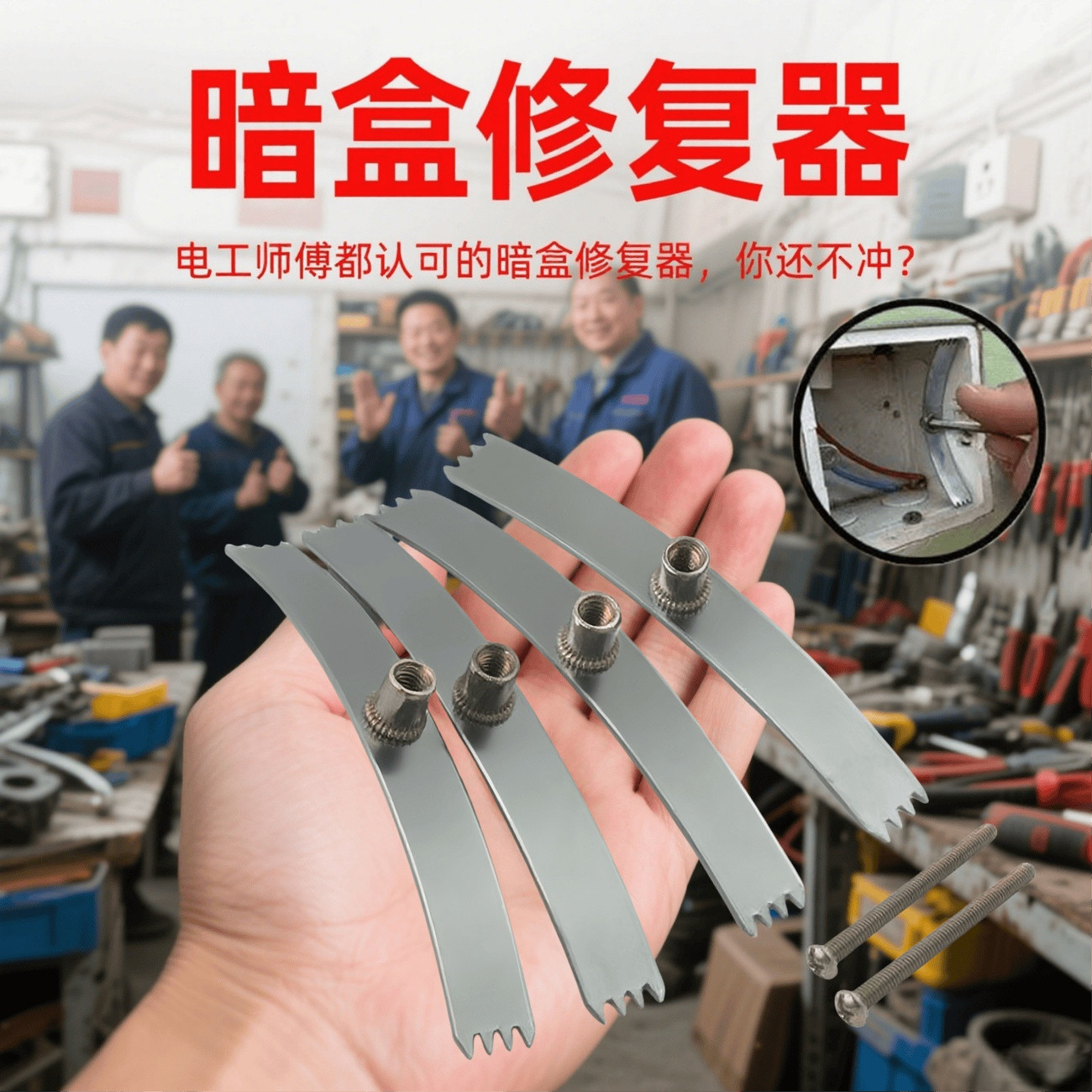 86型号暗盒修复器开关插座通用固定线盒修补救底盒损坏修理钢卡片
