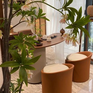 黑胡桃茶桌椅组合家用阳台小型实木茶台现代简约悬浮泡茶桌 新中式