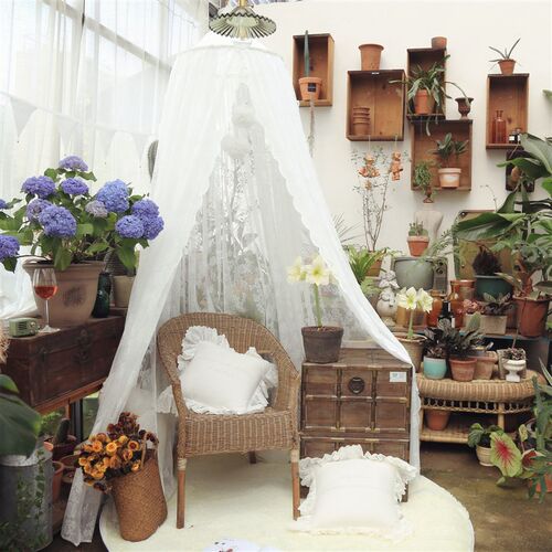 蕾丝幔帐法式优雅吸顶挂帐夏季蚊帐超大蚊帐儿童家居少女摄影装饰