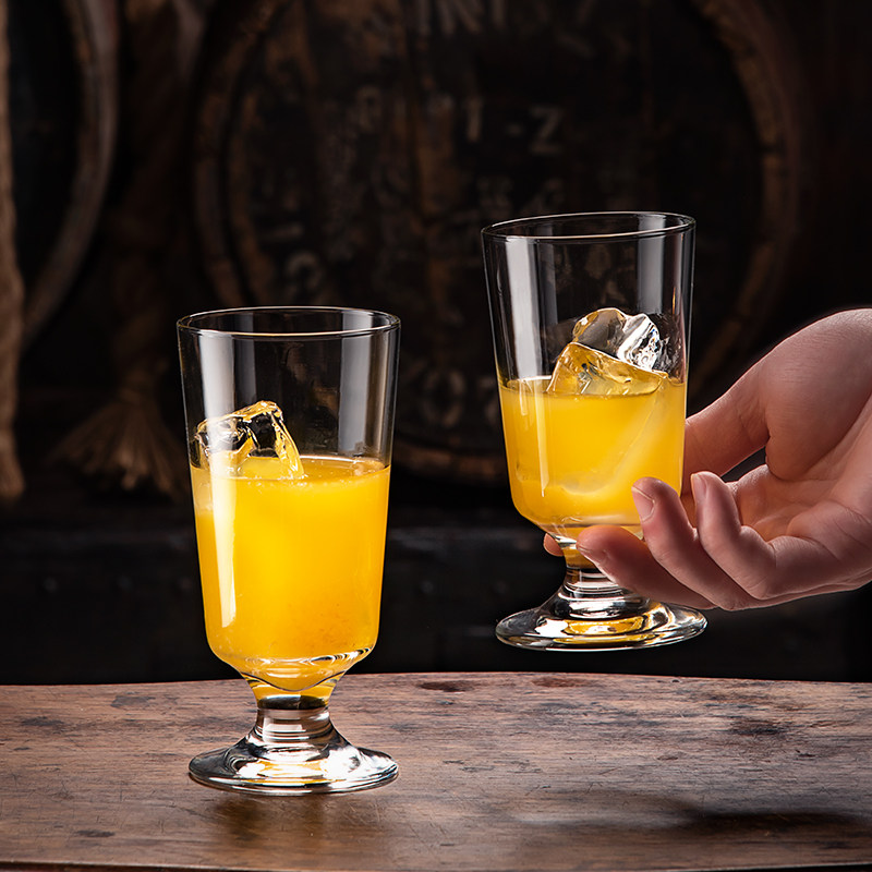 网红果酒高脚杯水晶玻璃鸡尾酒杯女生可爱高级感圣诞女士香槟杯子