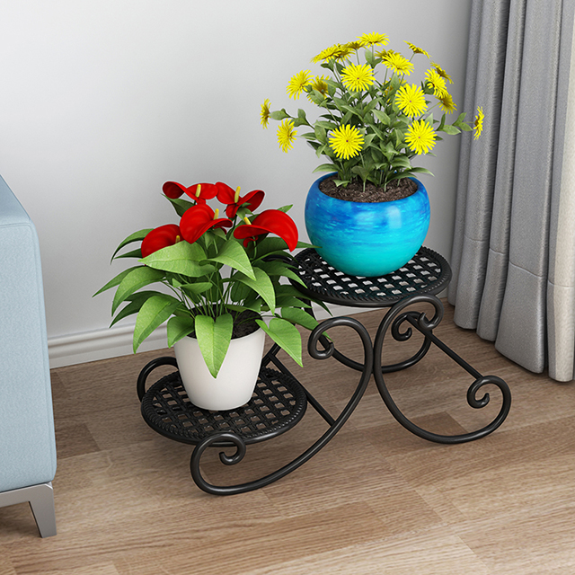 花架置物架阳台多肉架子室内铁艺欧式多层客厅电视柜多功能花盆架