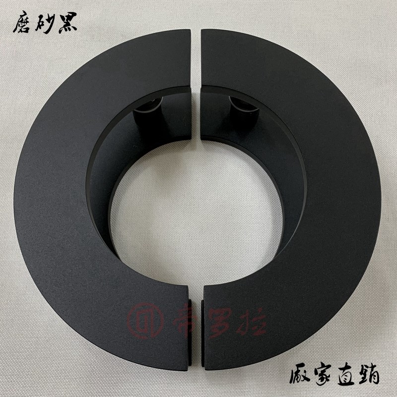 简约中式仿古玻璃门拉手大门半圆形古铜雕刻镂空木门把手黑色现货