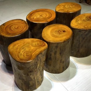 香樟木凳子根雕凳子实木墩子原木树桩木桩底座茶几茶桌大板摆件