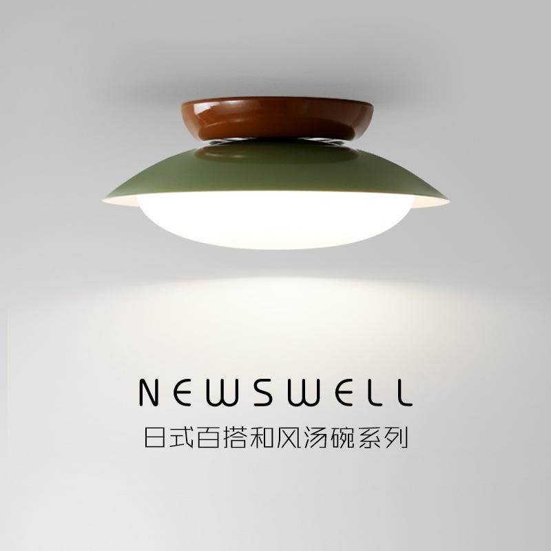 法式复古奶油风过道吸顶灯走廊入户玄关灯卧室衣帽间灯绿色阳台灯