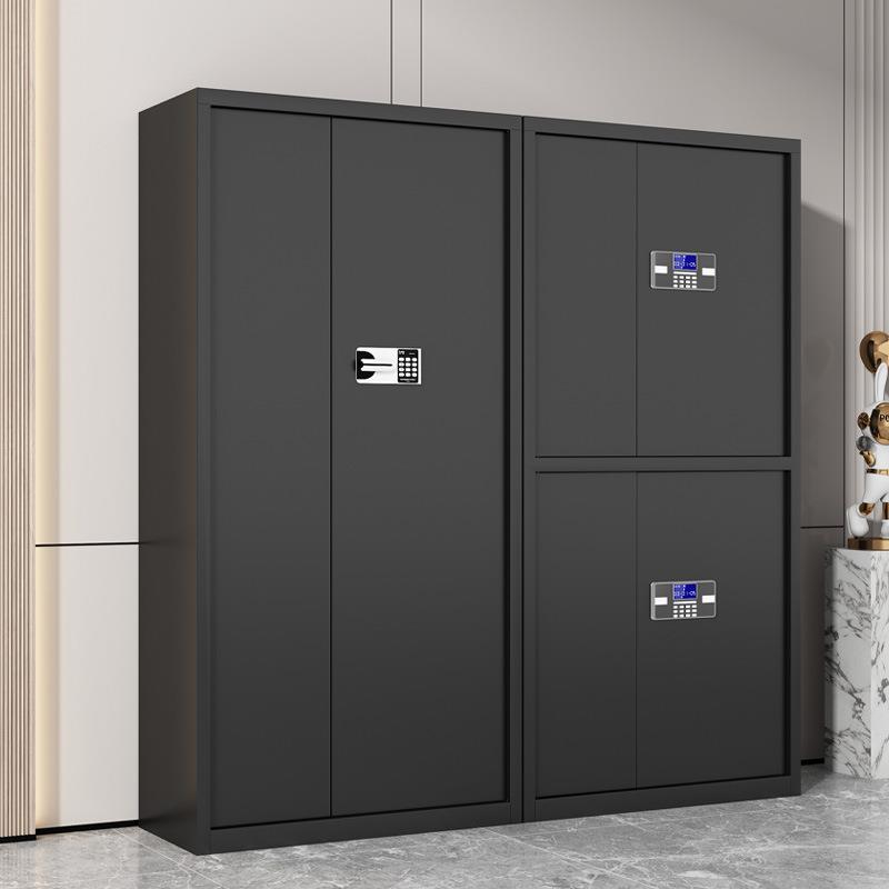 黑色电子办公室财务资料指纹锁国宝锁文件柜凭证档案柜钢制加厚